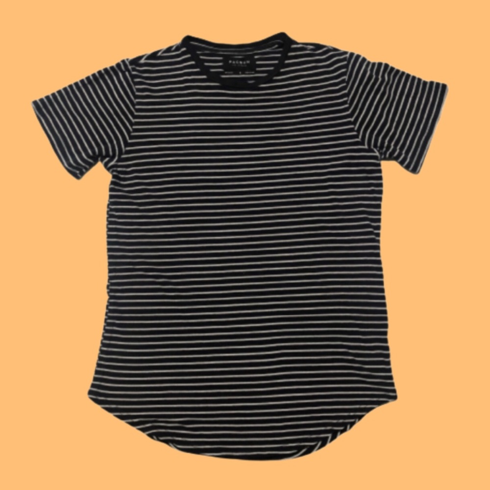 PACSUN - scoop hem striped tshirt